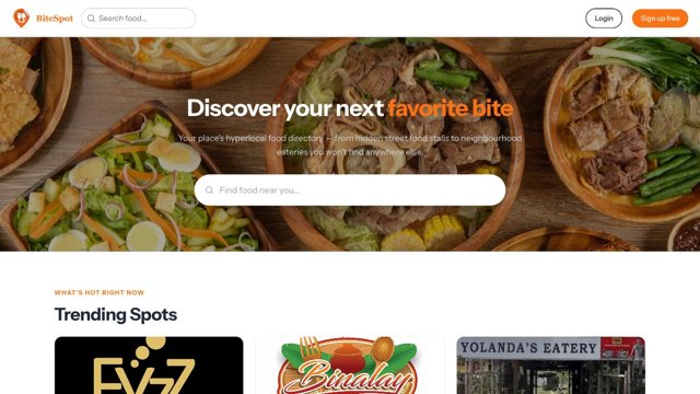 BiteSpot homepage