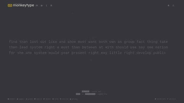 Monkeytype test screen