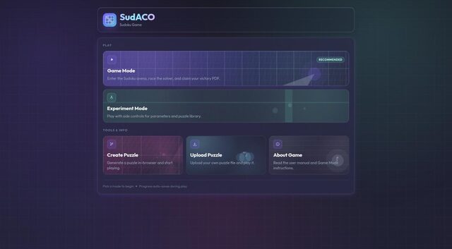 SudACO menu