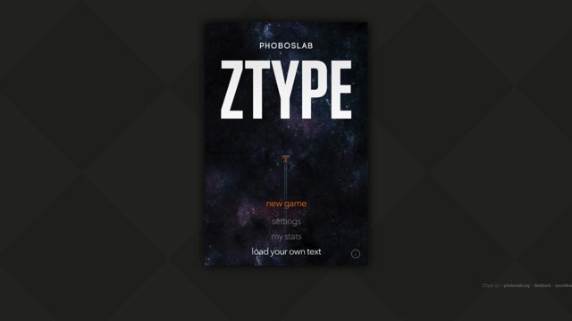 ZType start screen